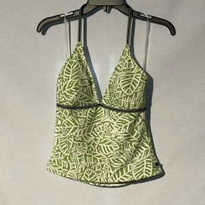 Nautica Tankini Swim Top Size 8 Green White